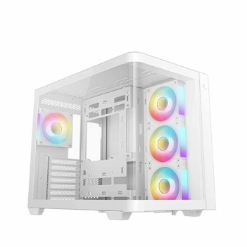 DeepCool CG530U 4F Panoramic Curved Glass Dual Chamber ATX PC Case ( White)
